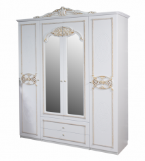 «Розалия» шкаф для одежды КМК 0456.4-02 (Белое+золото) 