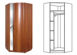 Гостиная «Кристина» Шкаф угловой с зеркальной заглушкой