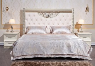 «Берта» (белый жемчуг) Двуспальная кровать 
