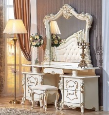 «Джоконда Люкс» Арида (крем) Туалетный стол с зеркалом и пуфом 