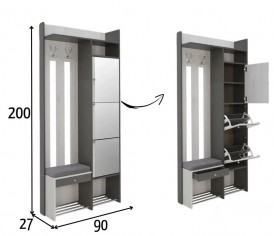 «Гретта-Эльза» Прихожая 1 (Вешалка + обувница)