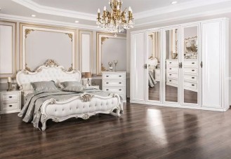 «Натали» Эра Спальный гарнитур Шкаф 5-ств.+ кровать 1800х2000 (Белый глянец) «Натали» Эра Спальный гарнитур Шкаф 5-ств.+ кровать 1800х2000 (Белый глянец)