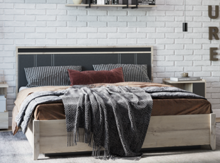 «Nature» Кровать двуспальная Люкс + металл основание Гаскон пайн «Nature» Кровать двуспальная Люкс + металл основание Гаскон пайн