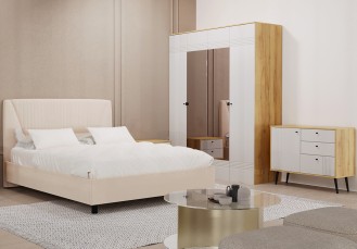 «Вега Саксония» Модульная спальня Миндаль «Вега Саксония» Модульная спальня Миндаль