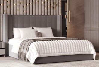 «Адель» Мягкая двуспальная кровать с ортопедическим основанием