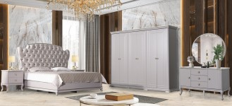 «Мия» Модульный спальный гарнитур (Платина) «Мия» Модульный спальный гарнитур (Платина)