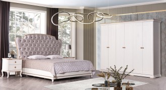 «Мия» Модульный спальный гарнитур (Крем)