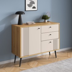 «Вега Саксония» Комод с ящиками и полкой Миндаль «Вега Саксония» Комод с ящиками и полкой Миндаль