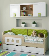 «Стиль» Лайм 80х160 кровать-тахта №800.4+Полка навесная 1650 № 7.3