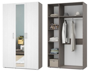 «Ева» Шкаф 3-х створчатый с зеркалом Е31