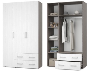 «Ева» Шкаф 3-х створчатый с выдвижными ящиками Е33