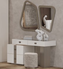 «Леонардо» Туалетный стол с зеркалом и пуфом «Леонардо» Туалетный стол с зеркалом и пуфом