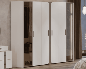 «Леонардо» Шкаф 6-ти створчатый остекленный «Леонардо» Шкаф 6-ти створчатый остекленный