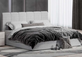 «Леонардо» Кровать двуспальная (Шенил букле серый) с ортопедическим основанием (малое изголовье) «Леонардо» Кровать двуспальная (Шенил букле серый) с ортопедическим основанием (малое изголовье)