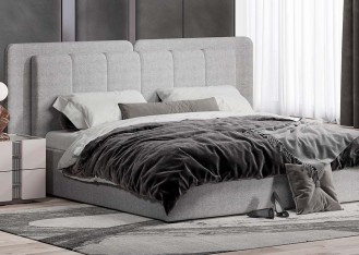 «Леонардо» Кровать двуспальная (Шенил букле серый) с подъемным мех-мом (малое и большое изголовье) «Леонардо» Кровать двуспальная (Шенил букле серый) с подъемным мех-мом (малое и большое изголовье)