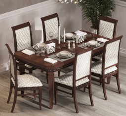 «Берта» Обеденная группа стол + 6 стульев (Фарина орех)