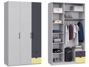 «Сыр» Шкаф 3-х створчатый с ящиками м.25