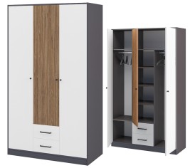 «Мальма» Шкаф 3-х створчатый для одежды с ящиками МН-135-04