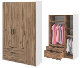 «Модена» Неман Шкаф 3-х створчатый с ящиками для одежды МН-048-13 «Модена» Неман Шкаф 3-х створчатый с ящиками для одежды МН-048-13