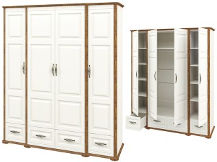 «Марсель» Неман Шкаф 4-х створчатый с ящиками для одежды МН-126-03