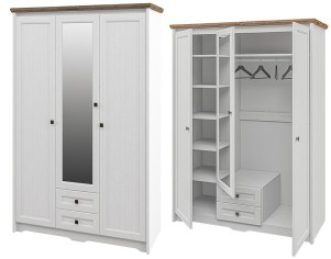 «Тиволи» Неман Шкаф 3-х створчатый с ящиками для одежды МН-035-23