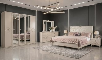 Спальня «Фелисия» Эра Комплект шкаф 5дв + кровать 180х200 (Бежевый)