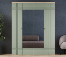 «Вега Саксония» Шкаф 4-х дверный Серо-зелёный «Вега Саксония» Шкаф 4-х дверный Серо-зелёный