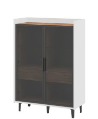 «Модена» Неман Шкаф-витрина комбинированный низкий 2 стеклодвери МН-048-23