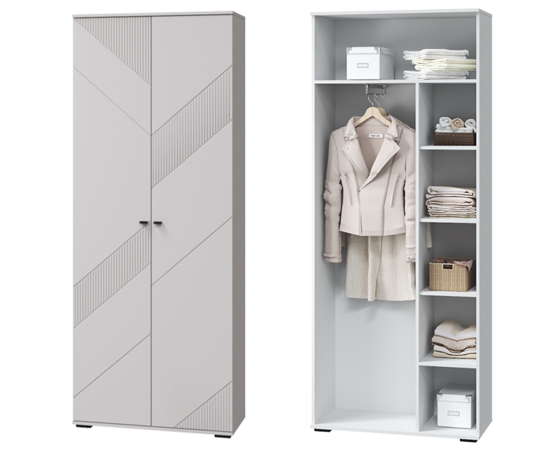 «Кашемир» (прихожая) Шкаф 2 дв. для платья и белья (с выдвижной штангой)