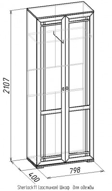 «Sherlock» Шкаф  для одежды 11 Дуб сонома