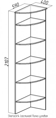 «Sherlock» Полка угловая 14 Дуб сонома