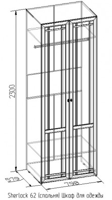 62 Шкаф для одежды «Sherlock» дуб сонома