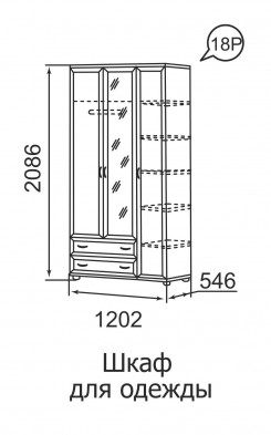 Шкаф для одежды 3-х дверный 18Р «Ника-Люкс»