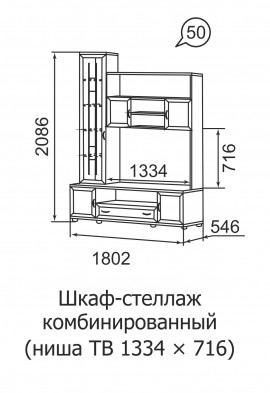 Шкаф-стеллаж комбинированный 50 «Ника-Люкс»