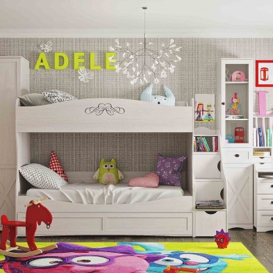 Кровать двухъярусная 90 «ADELE» Ясень анкор светлый