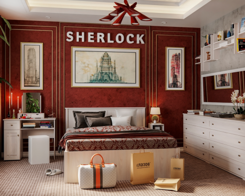 Спальный гарнитур «Sherlock» Ясень Анкор светлый