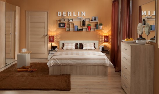 Модульная мебель для спальни «BERLIN» дуб сонома