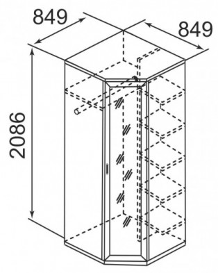 Шкаф угловой для одежды с зеркалом 30Р «Ника-Люкс»