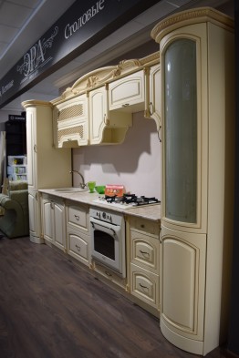 Готовая прямая кухня «Мадлен» Крем 3,6м