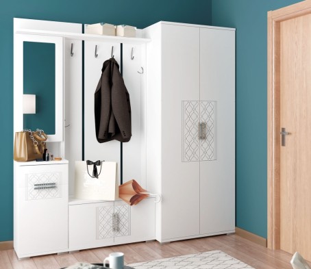 Прихожая Белый глянец «Тиффани»