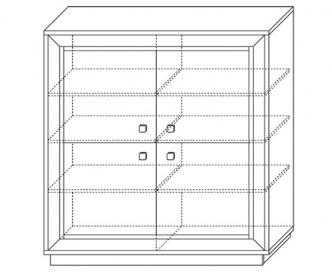 Шкаф 4-х дверный 1364 низкий (1) «Прато»