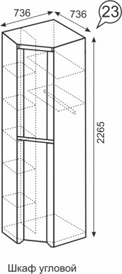 Шкаф угловой м.23 «Твист»