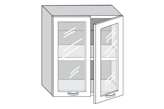 Шкаф пенал со стеклянными дверцами
