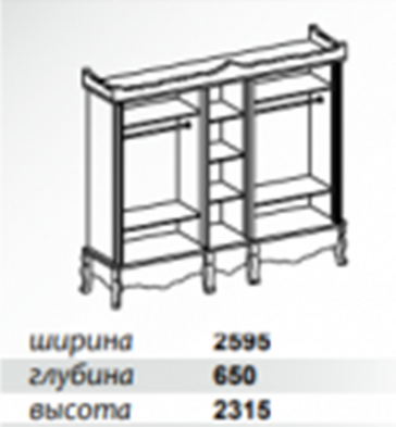 «Шанель» (Крем)  Шкаф пятидверный 