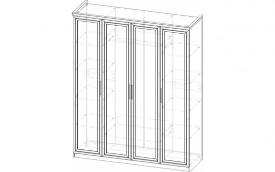 «Мокко» Шкаф 4-х створчатый зеркалами (Бежевый)
