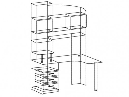 Стол компьютерный угловой «Капитан» Рамух белый Стол компьютерный угловой «Капитан» Рамух белый