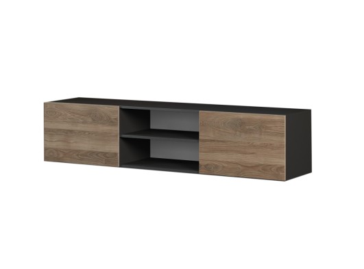 «Альда» Тумба под ТВ 2Д КМК 0782.6-01 Черный /Дуб веллингтон «Альда» Тумба под ТВ 2Д КМК 0782.6-01 Черный /Дуб веллингтон