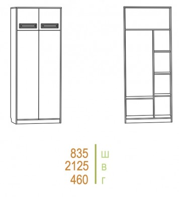 Шкаф с антресолью «Рио»