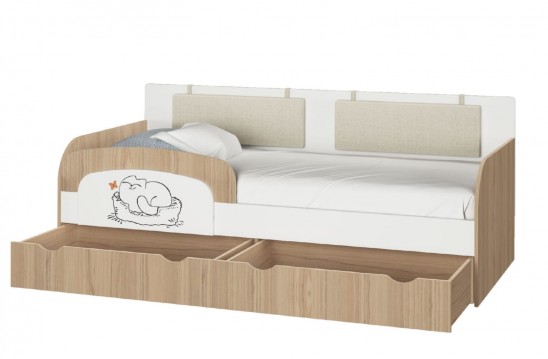 «Кот» кровать-тахта 90x200 №900.4 (с подушками, бортик отдельно) 