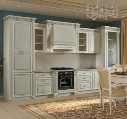 Кухонный гарнитур «Берта» (белый жемчуг) 4,2м